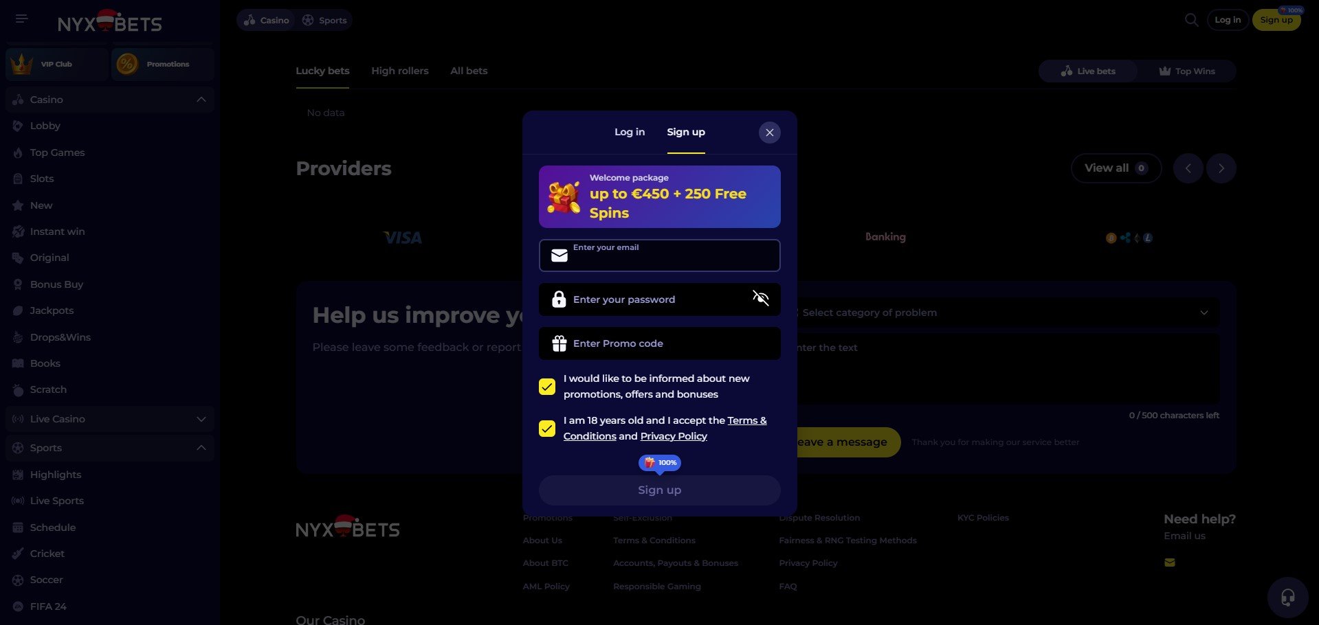 NyxBets Mobiele App